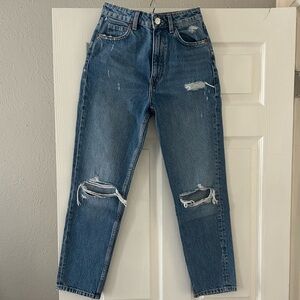 Zara High Rise Straight Leg “Mom” Jean